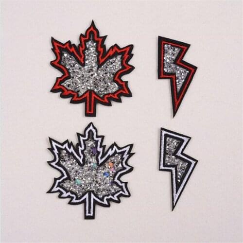 Fashion maple leaf embroidery cloth stickers exquisite fashion diamonds hot map clothing accessories hat bags decorative sticker