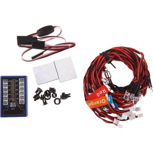 LED Flashing Head Light Lamp System Kit for Traxxas SCX10 TAMIYA 1/10 1/8 RC Car linkage light group headlights roof lights D5