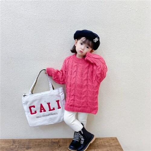 Girls Sweater Kids Babys Coat Outwear 2021 New Thicken Warm Winter Autumn Knitting Tops Pure Cotton School Childrens Clothing