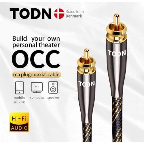TODN Toslink Digital Fiber Optical Audio Cable 6N OCC Male to Male Premium SPDIF Coaxial RCA Cable for Sound Bar CD DVD TV Xbox