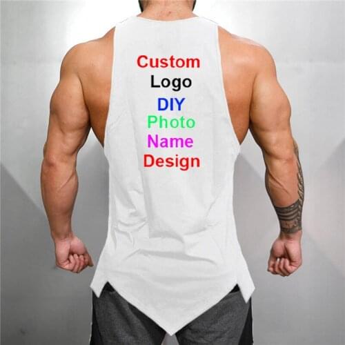 Workout Your OWN Design Brand Logo/Picture Gym Tank Top Men Fitness Clothing Bodybuilding Singlets Sleeveless Vest Shirt Men
