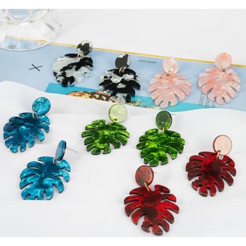 New Fashion Dangle Crystal Acrylic Hanging Earrings For Women Statement Large Drop Earrings Geometric Female Jewelry Summer 2021