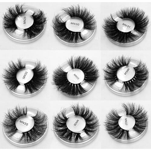 1pair Fluffy Mink Lashes 25mm Lashes Dramatic Thick Volume Natural Eyelashes Make Up Eye Lashes 100% Cruelty Free Mink Eyelashes
