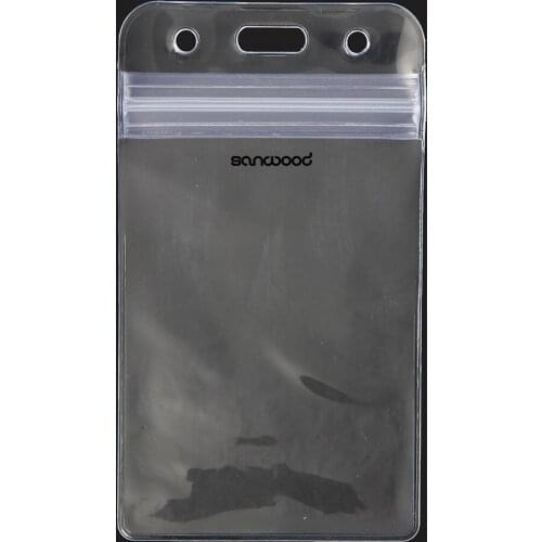 Newest 10Pcs Vertical Transparent Vinyl Plastic Clear ID Card Badge Holder with Zipper