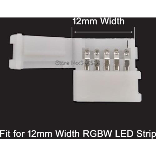 20pcs/lot 5 PIN 5Pins 12mm Width PCB Strip-to-Strip Solderless FPC Snap Down Clip Board Connector for 12mm Width RGBW LED Strips