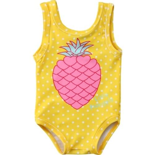 2018 Summer Toddler Baby Girls Pineapple Print Swimwear Bathing Suit Swimming Costume
