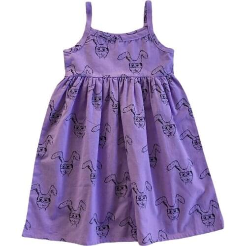 2021 Summer Casual Solid Girls Dress Cartoon Kids Dresses For Girls High Quality Fashion Girl Clothes