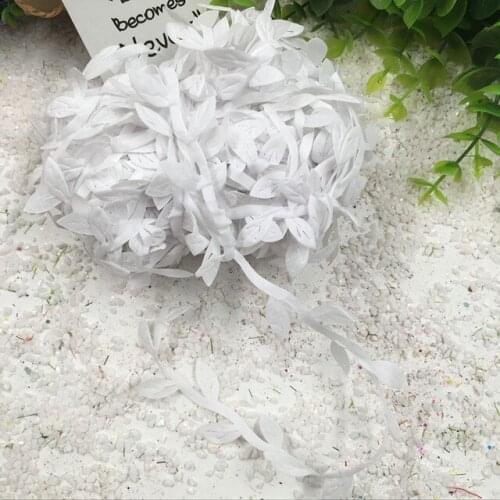 5 Meters White color Silk Artificial Leaf Leaves Flower For Wedding Decoration DIY Scrapbooking Decorative Wreath Fake Flowers