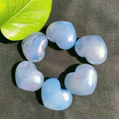 5pcsAbout 100g Natural Crystal Rainbow Angel Heart Shape Home Garden Aquarium Decoration