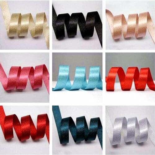 10 yards gold ribbon satin 22mmDIY welfare gifts//wedding decoration DIY hand materials Gift packaging Satin band Double sided