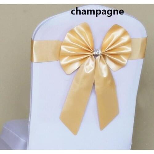 Bow chair belt Wedding decoration bow back chair back chair covers elastic ribbon bow ribbon color optional free shipping WA0104