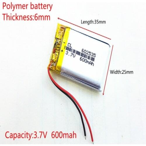 Free shipping)Polymer lithium battery 3.7 V, 602535 600 can be customized wholesale CE FCC ROHS MSDS quality certification