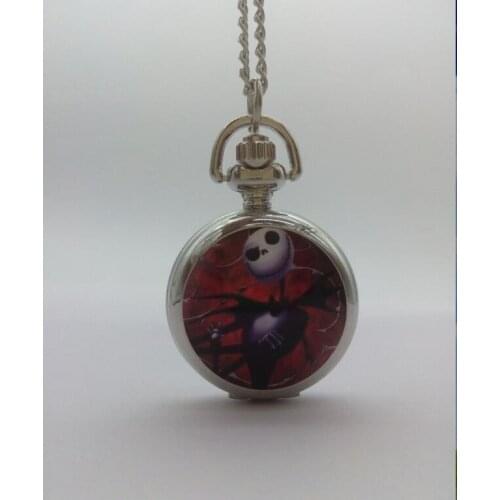 Nightmare Fashion quartz enamel Animation cartoon Flip the mirror pendant Necklace pocket watches