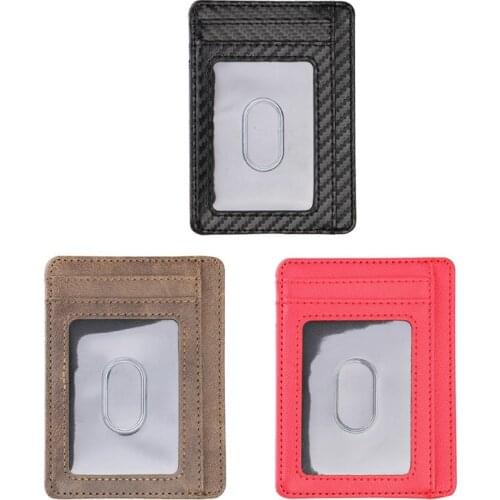 Ultra Slim RFID Blocking Minimalist Wallet Business Card Cover Case Super Thin Men Leather Bank ID Credit Card Holders