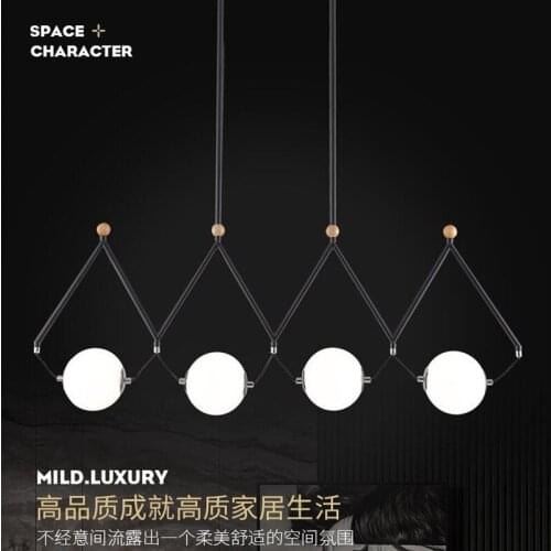 Black Or Gold LED Chandelier Dining Room Coffee Shop Modern Long Pendant Lamp Creative Restaurant Bar Multi-head Hanging Light