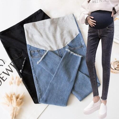 High Quality Pregnancy Pants Maternity Jeans For Pregnant Women Clothes High Waist Tight Trousers Denim Jeans Pregnant Pants