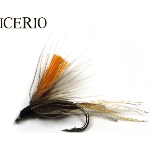 ICERIO 8PCS Indicator Parachute Cahill Mayfly Dry Flies Trout Fly Fishing Lures #10