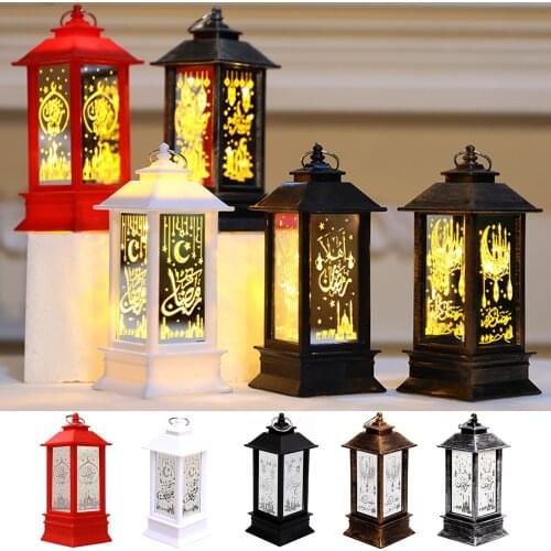 Eid Mubarak LED Night Light Ramadan Hanging Lantern Islam Muslim Festival Home Party Decoration Gift Table Ornament