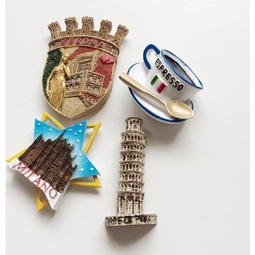 Italy MILANO/VERONA Romeo and Juliet/Leaning Tower of Pisa Fridge Magnet Tourist Souvenirs Decorative Refrigerator Magnets