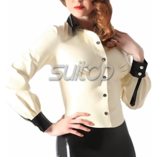 Suitop white latex jacket