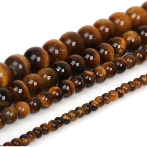 Tiger Eye Beads Natural Stone Beads Round Spacer Loose Beads For Jewelry Making DIY Bracelet&Necklace Size 4/6/8/10mm