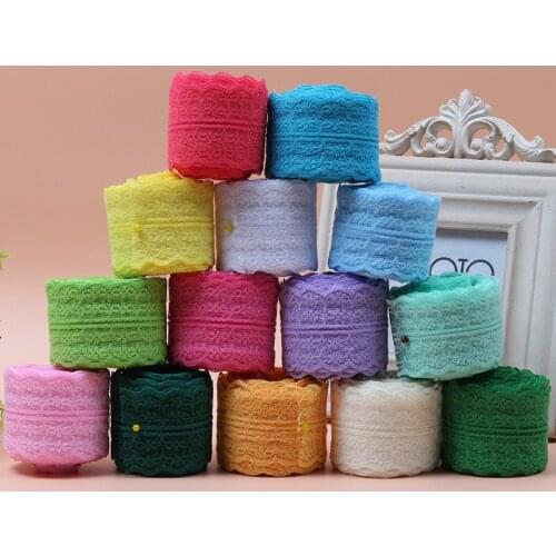 10Meters/Roll 4.5cm Colorful Non Stretchy Lace Trimming for Wedding Christmas Birthday Party Gift Box Wrapping Lace Ribbons
