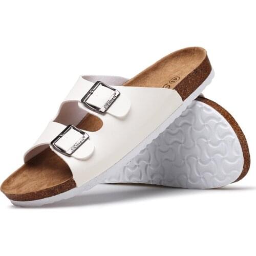 2021 Summer New Flat All-match Sandy Beach Outdoor Mens Slippers Non-slip Slip on Cork Slipper Men Comfortable Sandals for Male