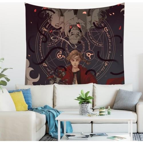 Macrame Anime Tapestry Bedroom Decor Wall Hanging Tapestry Japanese Room Decoration Aesthetic Room Decor Decoration Mural Tapiz