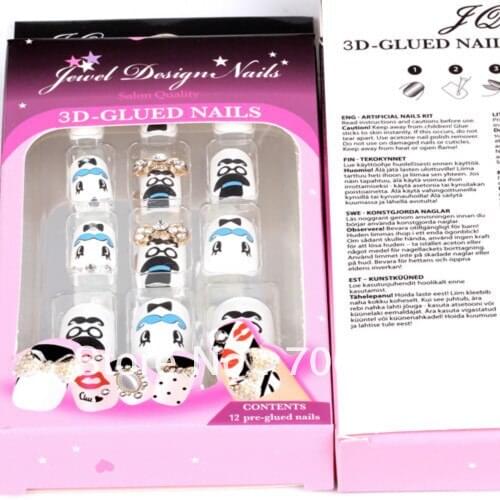 Nail Tips New Full Cover Acrylic False Nails 12 Boxs French Manicure Acrylic Nails Supplies 3D False nails Pre Design