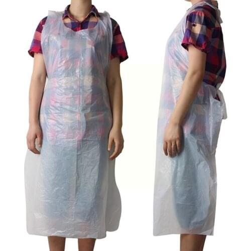 White Waterproof Oil Proof 10 X Disposable Aprons Antifouling Plastic Supplies Kitchen Hospitality Medical Aprons Anti-spla Q4A2