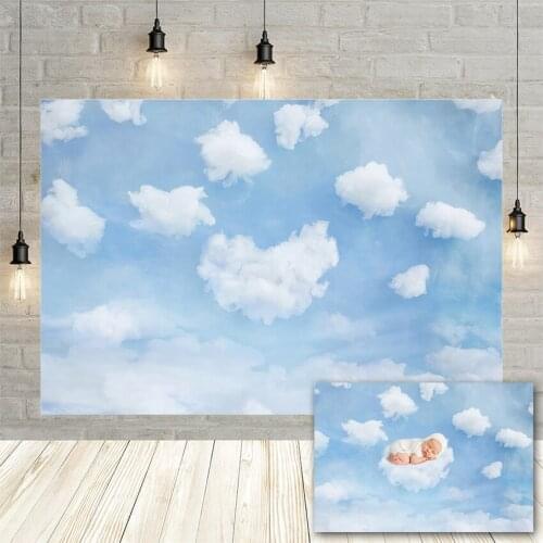 Avezano Newborn Portrait Backdrop Blue Sky White Clouds Photo Studio Photography Background Baby Shower Photocall Photozone Prop