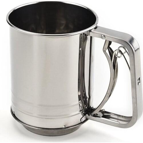 Handheld Stainless Steel Flour Sieve Powder Sifters Hand-Sieved Sugar Mesh Strainer Baking Accessories Flour Sieve