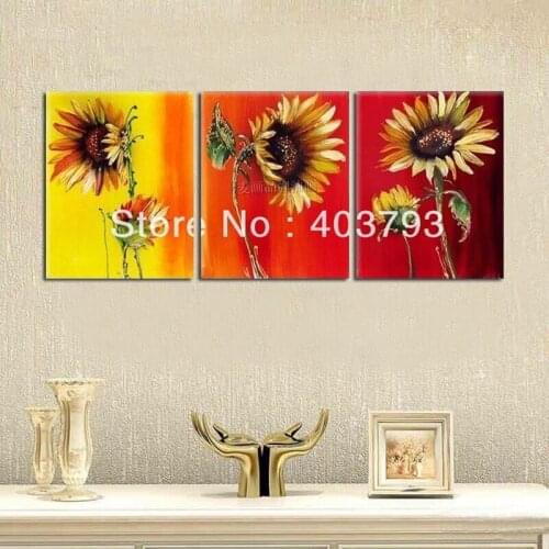 MODERN ABSTRACT HUGE LARGE CANVAS ART OIL PAINTING sun flower beautiful for living room free shipping