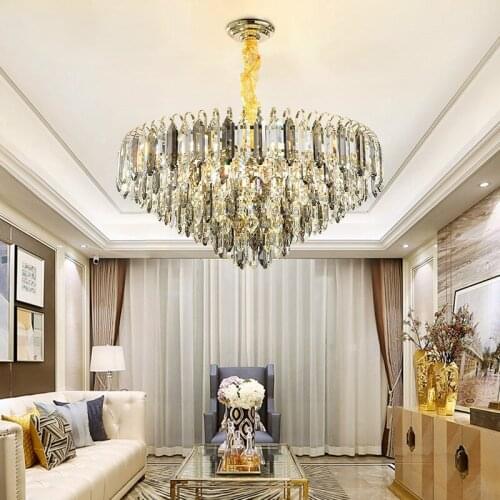 Modern Luxury Crystal Led Pendant Lights Lustre Bedroom Living Dining Room Indoor Lighting Deco Lamp Villa Hanging Light Fixture
