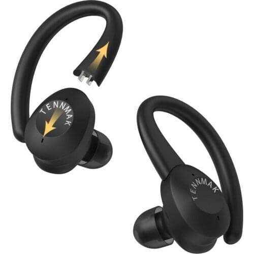 2 IN 1 Bluetooth Sport Gaming TWS Earphones, TENNMAK SMARTPRO True Wireless Detachable Earhook Earbuds W/ 2 EQ Sound