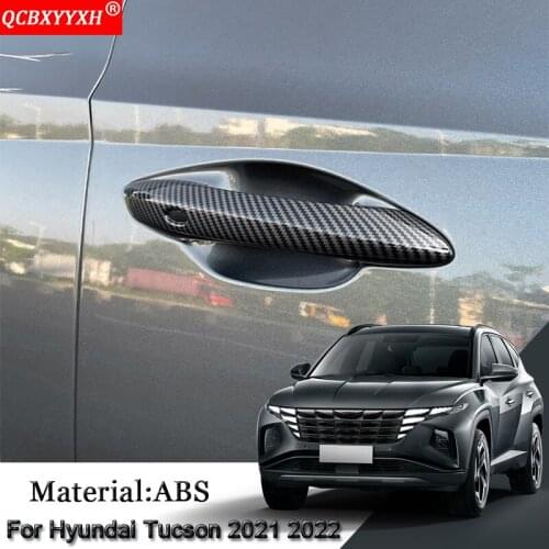 Car Styling ABS Car Door Handle Cover Box Sequins Handle Frame Sticker Car Exterior Accessories For Hyundai Tucson NX4 2021 2022