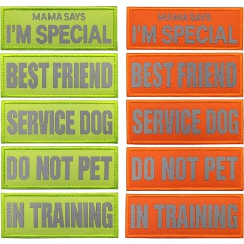 Reflective IR Service Dog Emotional Support Patch Best Friend In Training Pet Velcro Tactical Outdoor Badge For Dog Vest Clothes