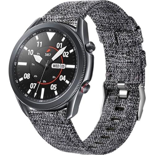 For samsung galaxy watch 3 45mm 41mm 46mm active 2 band gear s3 Frontier Woven Fabric strap for huawei watch gt 2e amazfit bip
