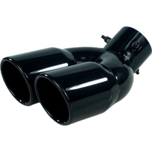 Universal Stainless Steel Dual Rear Noise Canceller Car Exhaust Pipe Muffler Tail Pipe Double Outlet Tailpipe