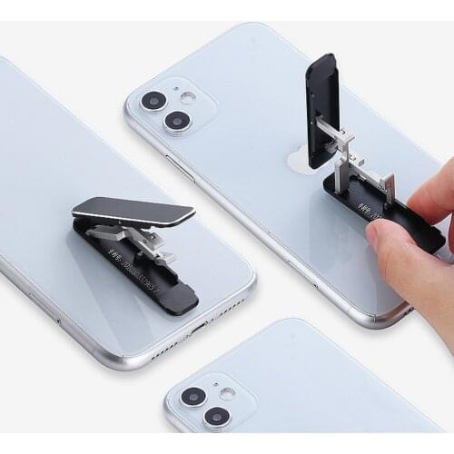 Universal Mini Size Aluminum Portable Folding Desk Mount Holder Bracket Mobile Phone Cradle Foldable Stand for Cellphone