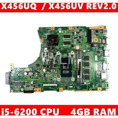 X456UQ MB._4G/I5-6200U/AS V2G mainboard REV 2.0 For ASUS X456UV X456U X456UQK X456UVK X456 X456UQ laptop motherboard Test ok