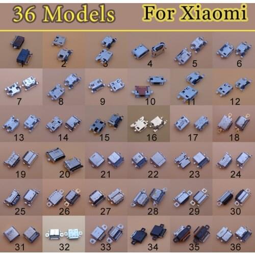 36 Models Type-C Micro USB Jack Charging Port,Data Port Plug Connector For Xiaomi Redmi 4A 4X 5 plus 5plus 6 Note 5A 9A 9C Note