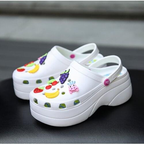 Women Sandals Clogs High Heels 5-8cm Waterproof Beach Sandals For Women 2021 Summer Ladies Slippers Size 35-40 New Casual Shoes