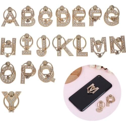 1pcs Diamond metal letter finger ring smartphone stand holder mobile phone holder