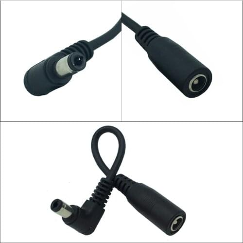 10cm DC Power Plug Cable 5.5*2.1mm Male 90 Degree Right Angle To 5.5 x 2.1mm Female Adapter Extension Cable Cord for CCTV Camera