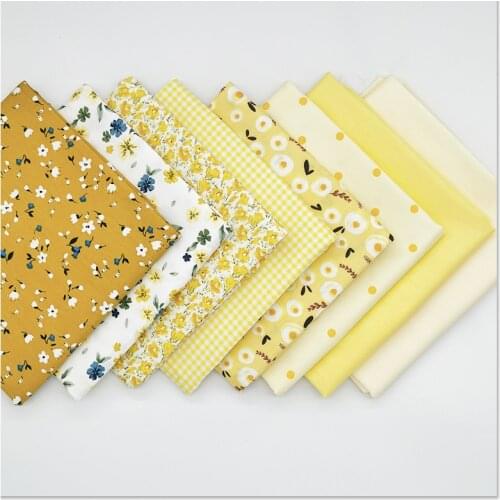 160x50cm Yellow Pastoral Pure Cotton Twill Plaid Sewing Fabric DIY Dress Shirts Home Decoration Cloth