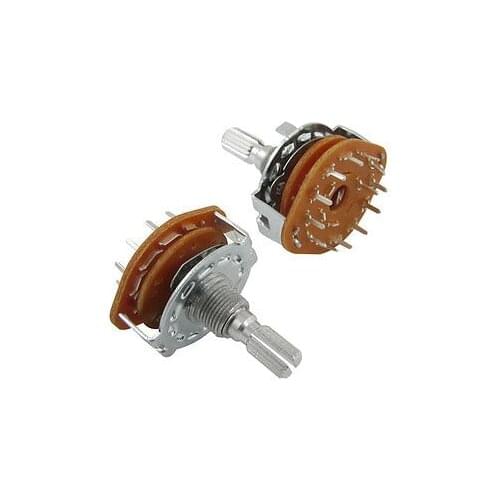 2 pcs AC 125V 0.3A 250V 0.6A 1 Pole 12 Positions 1P2T/2P4T/3P4T/4P3T Rotary Switch 25mm RS25