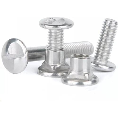 20PCS M6 201stainless steel S-type guardrail special screw anti-theft nut one-way anti-theft screw