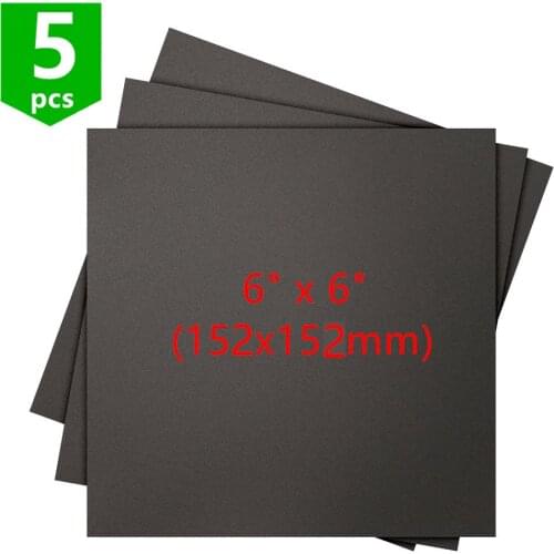 5pcs Lulzbot mini 3D Printing Build Surface 6" x 6" 152x152mm Square, Black color 6x6 inch stick heated printing bed tape