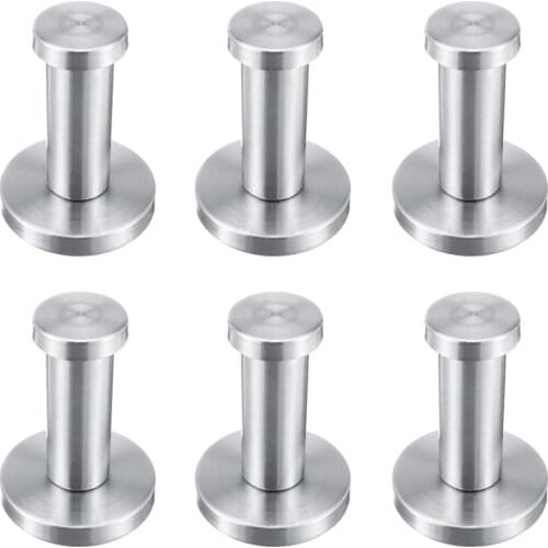6Pcs/set Clothes Robe Hooks Stainless Steel Bathroom Door Hanger Hook for Towels Bag Wall Mounted Coat Hanger with Screws